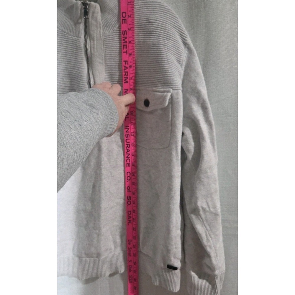 INC. Womens Size Xl Quarter Zip Sweatershirt Light Heather Grey - Picture 6 of 6